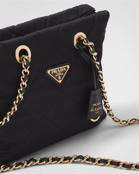 prada large nameplate shoulder bag|Prada re nylon tote bag.